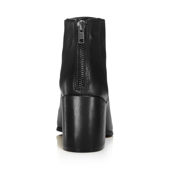 4️⃣0️⃣Aqua Black Leather Dante Pointed Toe Booties - Picture 5 of 8